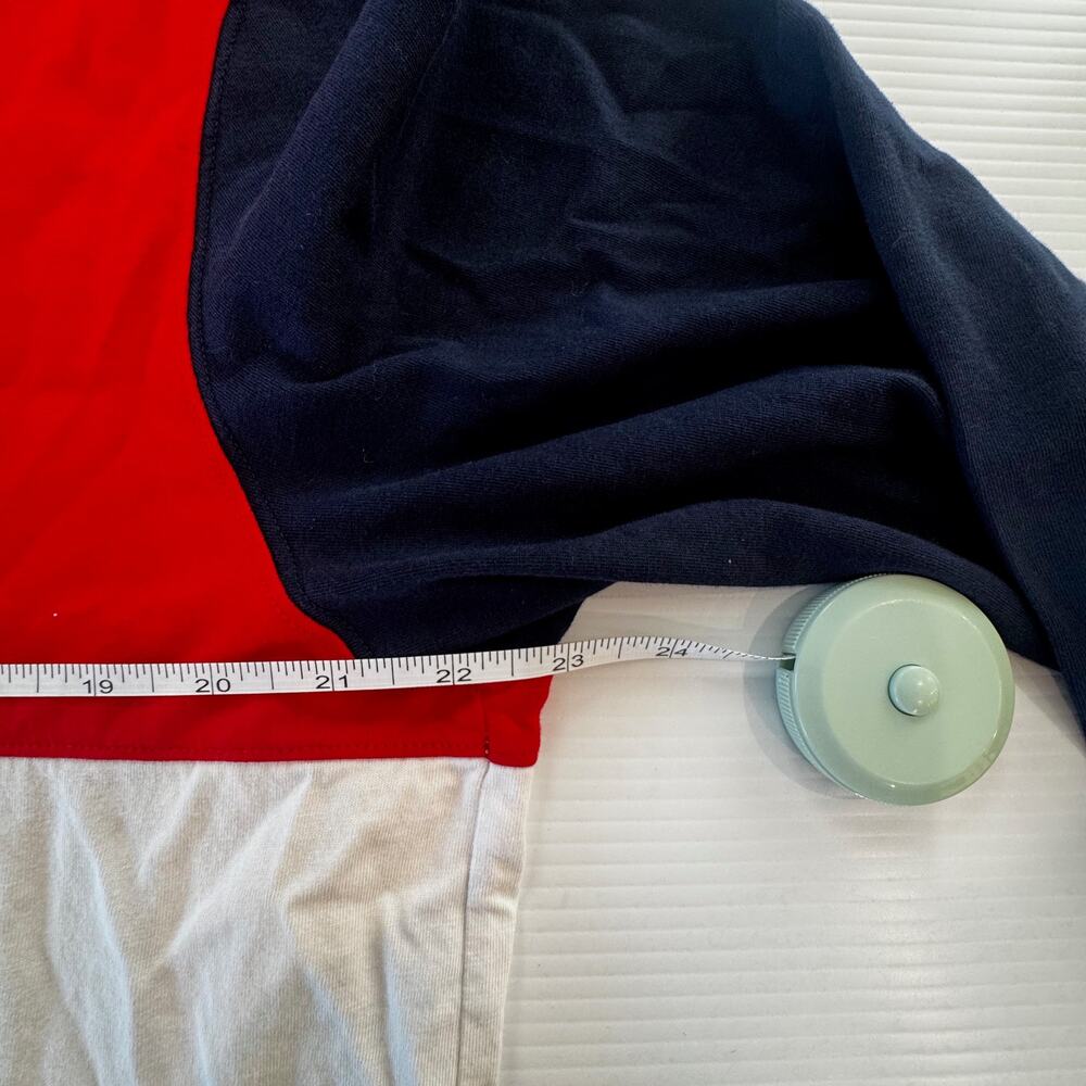 Lacoste Colorblock Jersey T-Shirt Hoodie Red White Navy Preppy Streetwear XL - Picture 16 of 16
